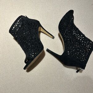 White House Black Market Black Heeled Booties 6.5 Alexa
